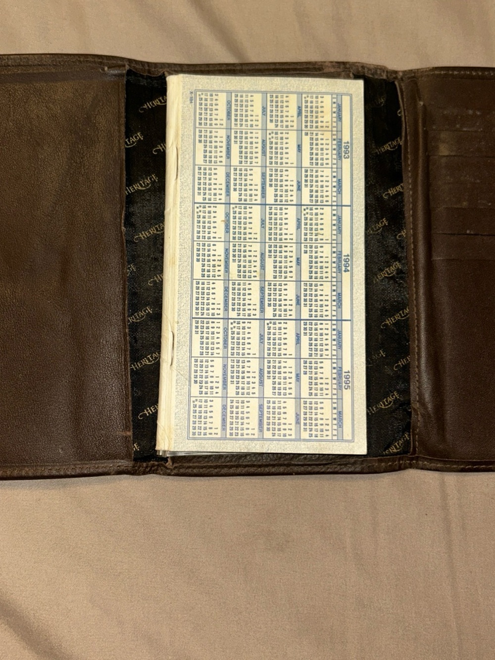 Heritage Brown Leather Checkbook Holder with Branded Lining VINTAGE 90s USA - Picture 2 of 11